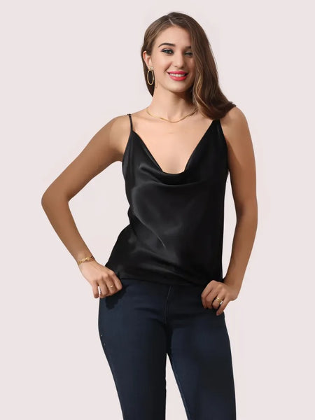 Opulent Nights Silk Cowl Neck Camisole