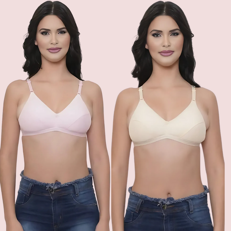 Hush & Hymn Cotton Non-Wired Bras for Women (Pack of 2) Snazzyway