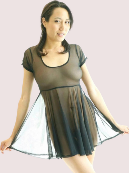 Twilight Glam Mesh Skater Dress – Plus Size
