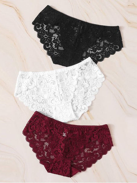 3 pack Lace Flowers hipster Panties