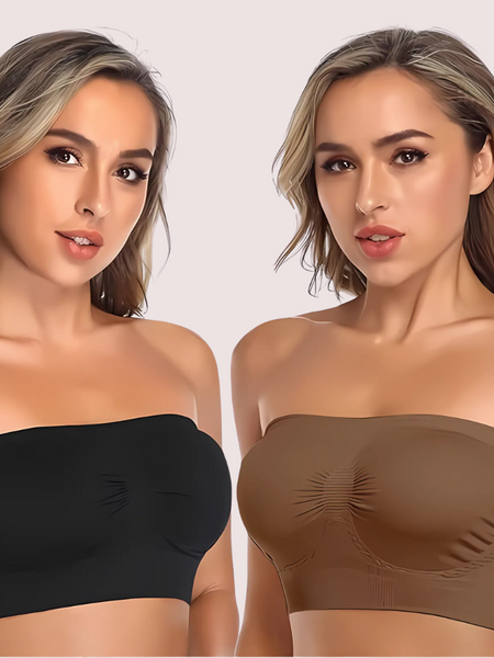 2-Pack of Non-Padded Strapless Tube Bras