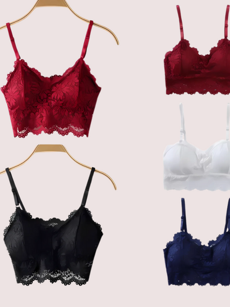 2 pack luxury lace padded bralette