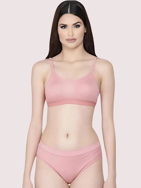 Wire-Free Women's Cotton Sports Bra Panty Set (2 pack)