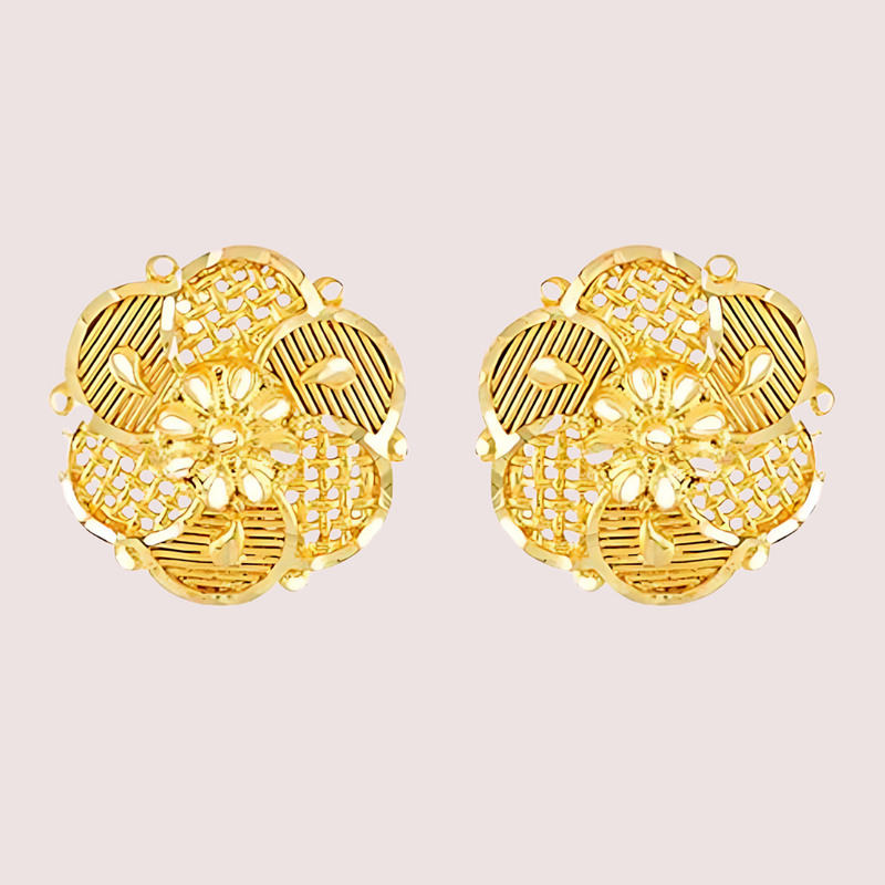 Pack of 2 Gold Finish Traditional Earrings Set for Women
