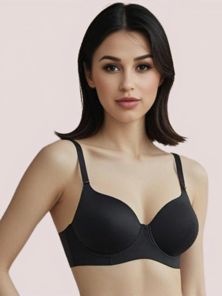 Midnight Lift – Black Padded Non-Wired Push-Up Bra
