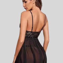 French Daina Black Lace Babydoll Nightwear