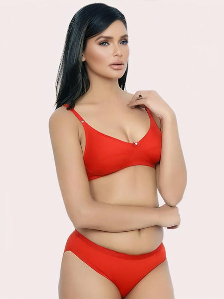 FD Organic Cotton Bra Set – Red | Soft, Skin-Friendly & All-Day Comfort
