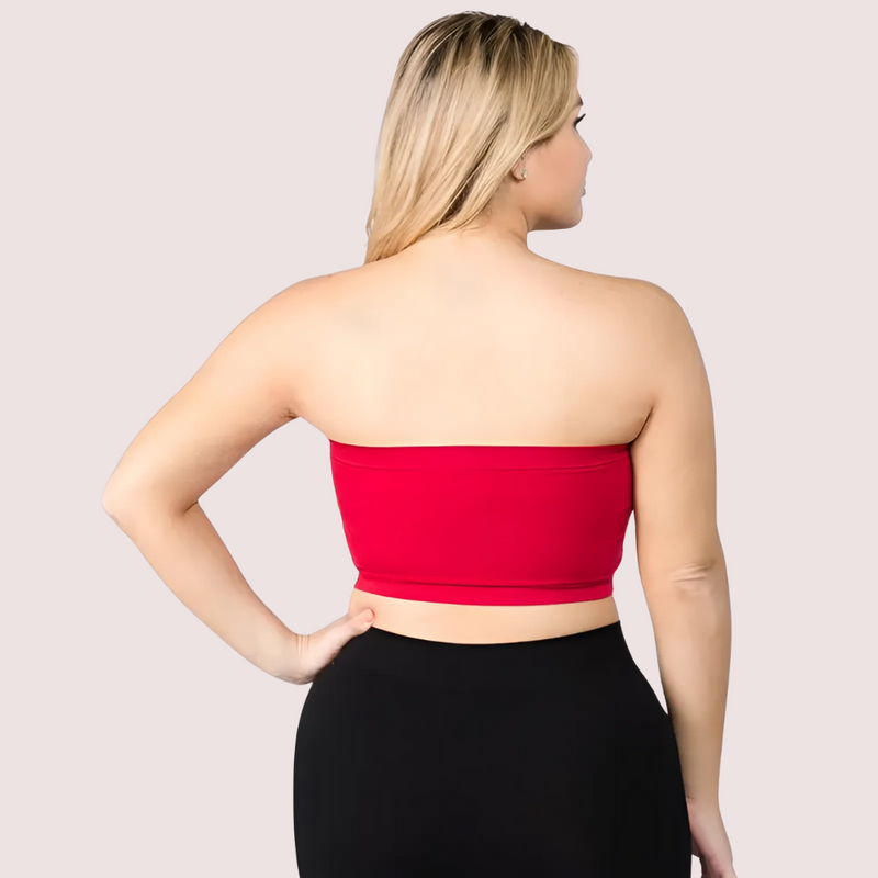 Red Hot Tube Bandeau Bra Top for Women