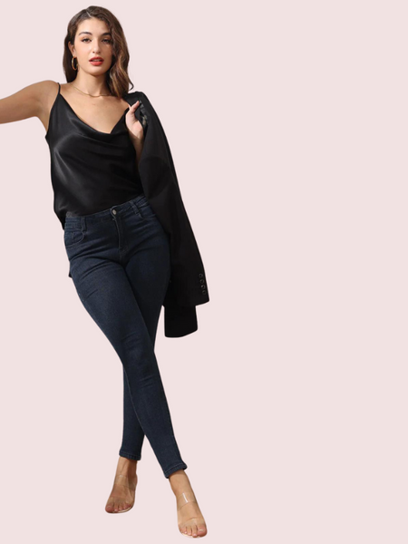 Éclat Satiné Cowl Neck Silk Satin Camisole
