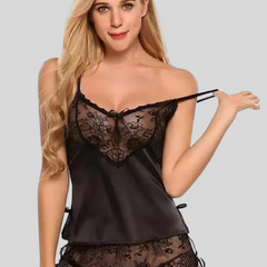 French Daina Black Babydoll Nightwear