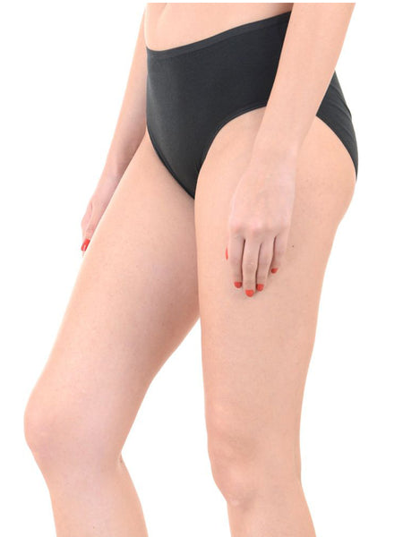 Comfy Snazzy Way Just My Size Women's Plus Size Tagless Black Cotton Panties(Pkt of 2)