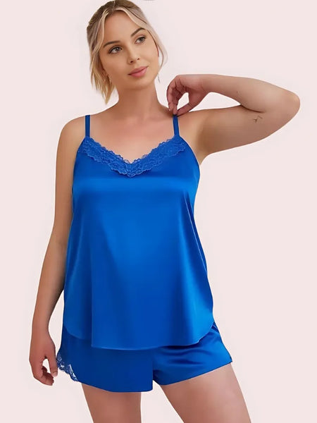 Romantic Nights Satin Lace Camisole Set