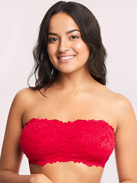 Unpadded Tube Bra with Adjustable Straps for Women