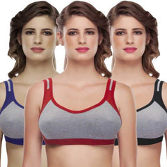 Medium Impact non padded sports bra pack of 3