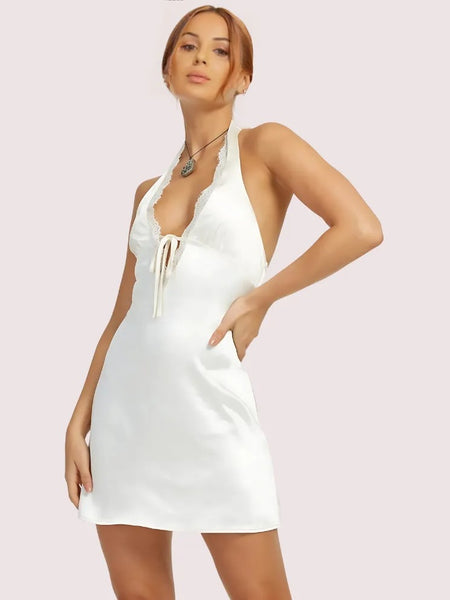 Radiance Satin Flirty Mini Dress