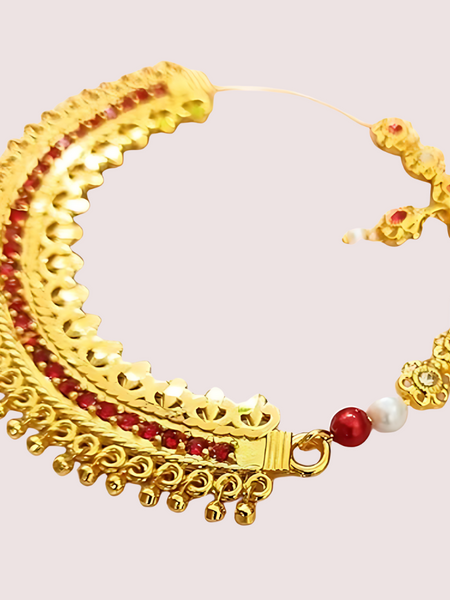 Elegant Gold-Plated Garhwali Nath – Big Size Tradition