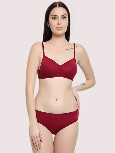 Lightly Padded Bra & Soft Cotton Panty Set (2 pack)