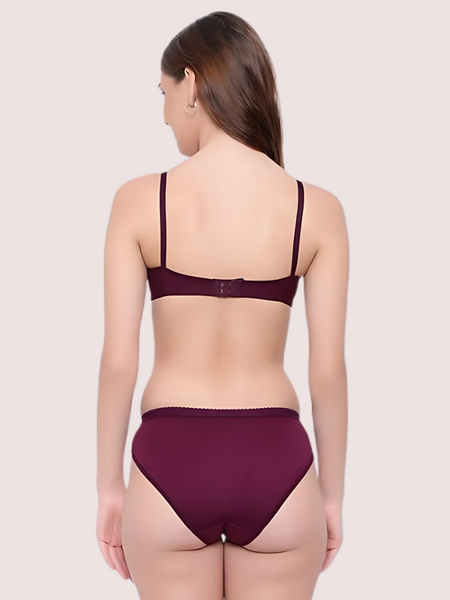 Padded Non-Wired Push-Up Bra Panty Set ( 2 Pack )