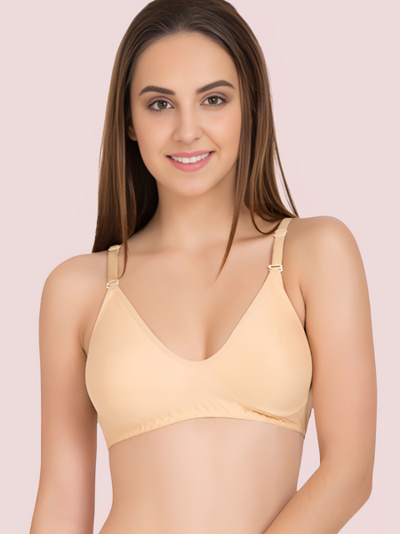 ♥Super Fine Cotton Beige Bra (PK Of 2)