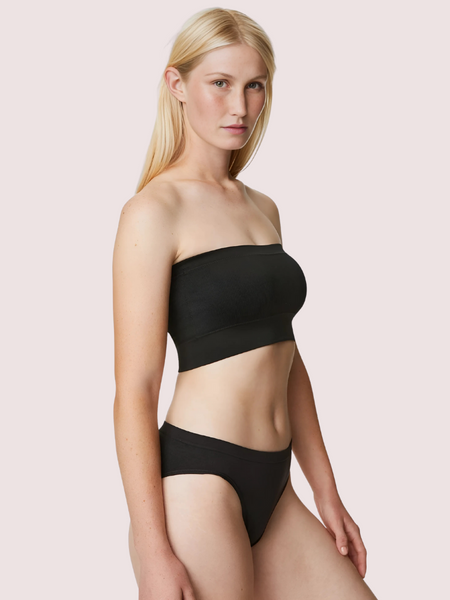 Non-Wired Seamless Tube Bra Panty Set for Daily Wear