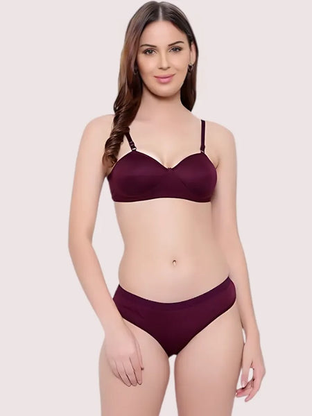 Padded Non-Wired Push-Up Bra Panty Set ( 2 Pack )