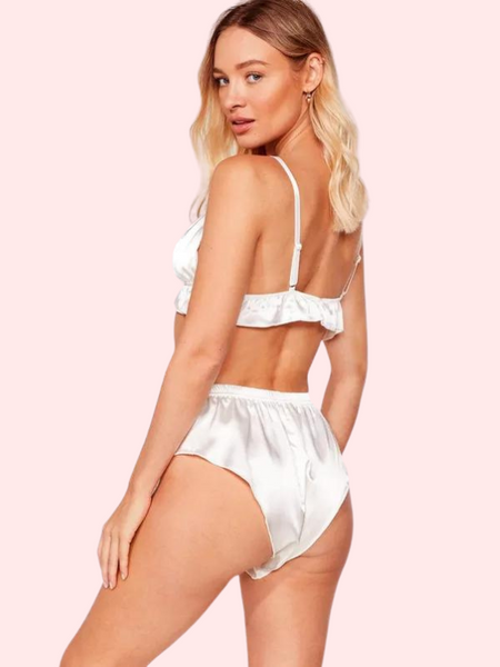 Fleur de Soie Pure Silk Satin Bra Set