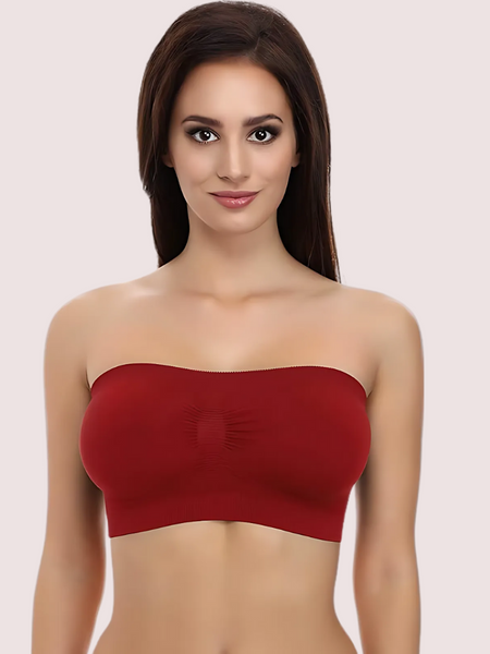 Maroon Magic Tube Bandeau Bra for Women