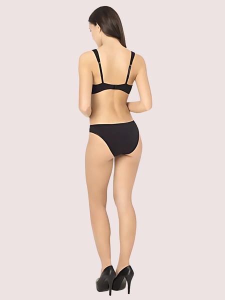 Stylish Seamless Black Push Up Bra Bikini Bottom
