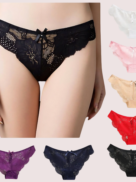 Low Waist Hollow Bow Panties Pack (of 3)