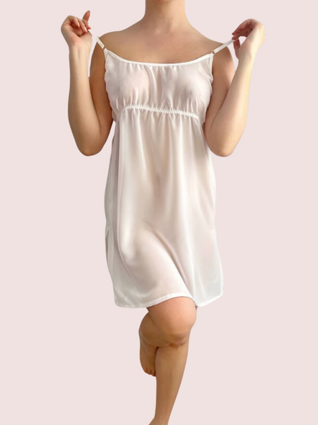 Sexy Plus Size Sheer Mesh Slip Nightwear