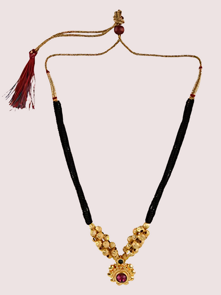 Traditional Gold Plated Thushi Mangalsutra Pendant Necklace