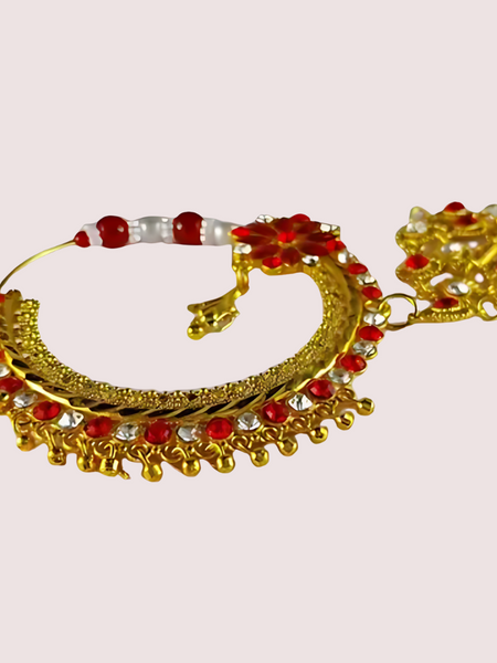 Luxurious Bridal Nose Ring with Elegant Pearls