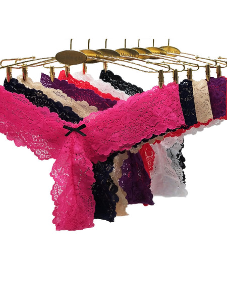 2 pack Stretch lace sexy thong panties