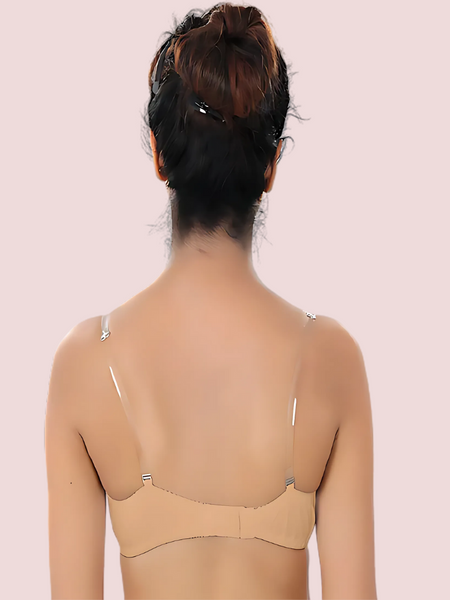 ♥Cool Creamy Transparent Strap Bra(Pk Of 2)