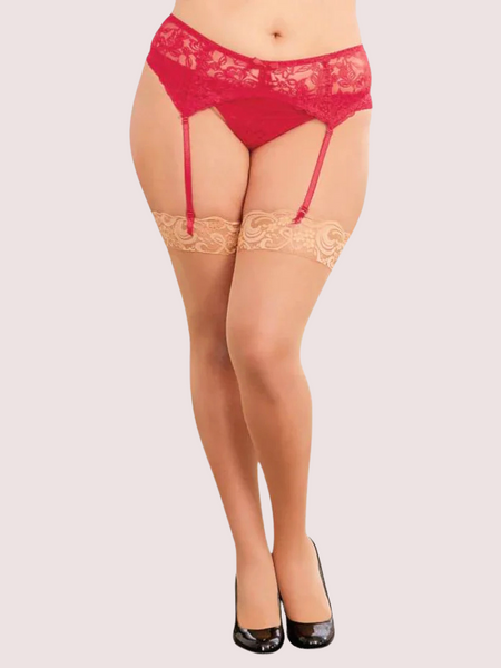 Red Allure Lace Suspender Belt – Plus Size