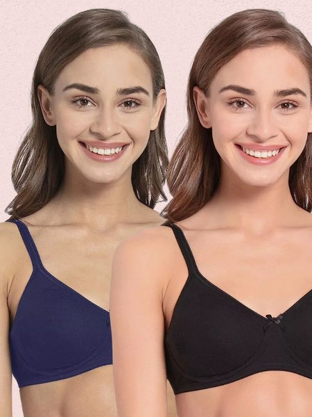 Ultra-Soft Cotton Non-Wired Bra for Women – Set of 2