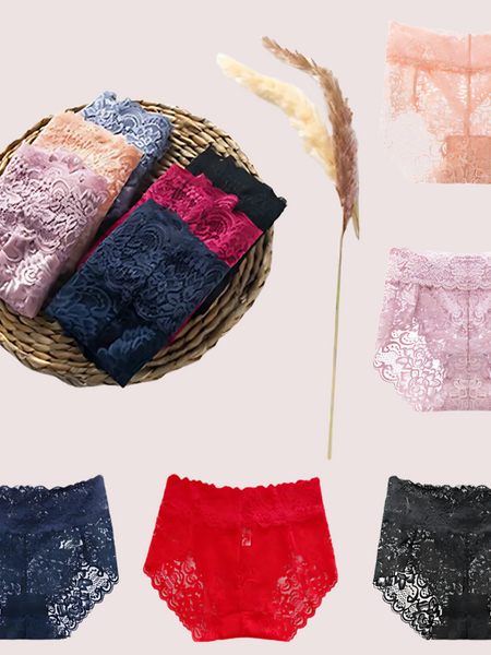 Sexy Lace High Waist Underwear Pack (of 5)