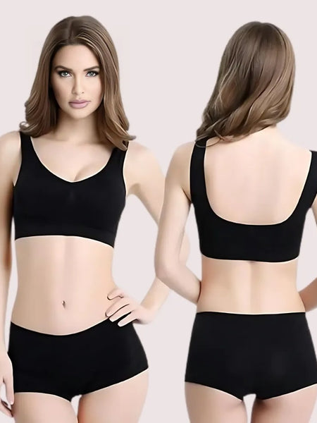 Contrast Medium Support Sports Bra Twin Pack