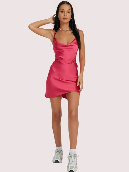 Twilight Elegance Satin Party Dress