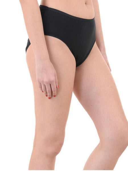 Comfy Snazzy Way Just My Size Women's Plus Size Tagless Black Cotton Panties(Pkt of 2)