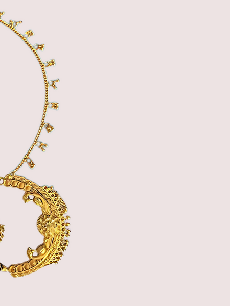 Kumauni Gold-Plated Guluband & Nath Jewellery Set