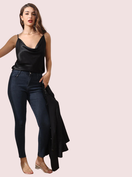Éclat Satiné Cowl Neck Silk Satin Camisole