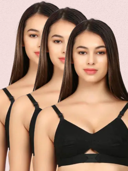 Soft Cotton Daily Wear Bra for Women – Pack of 3