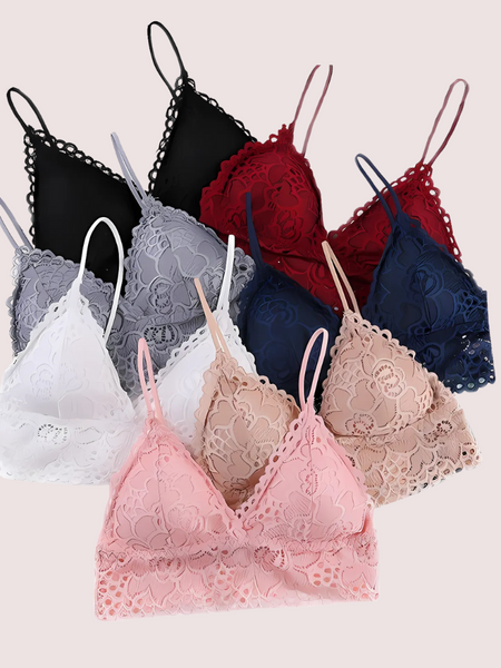 2 pack french fashion padded lace bralette