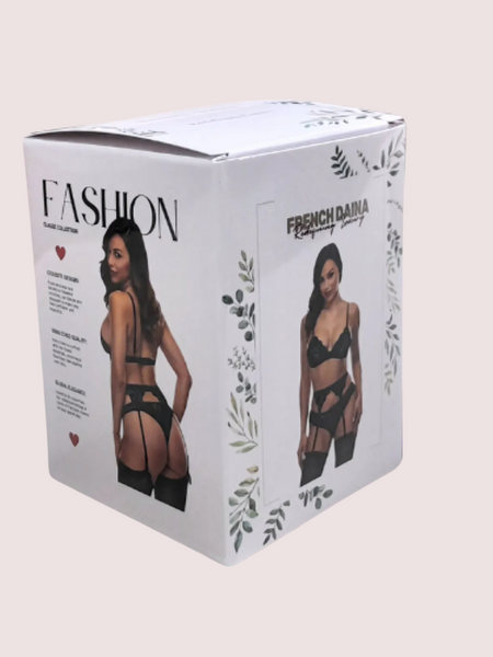 High Street Elegance French Daina Bralette Set in Signature Gift Box