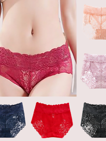 Sexy Lace High Waist Underwear Pack (of 5)