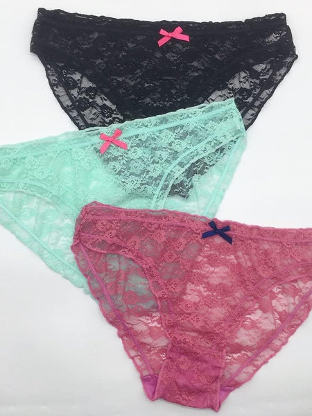 Low Rise Lace Panties Set - Pack of 4