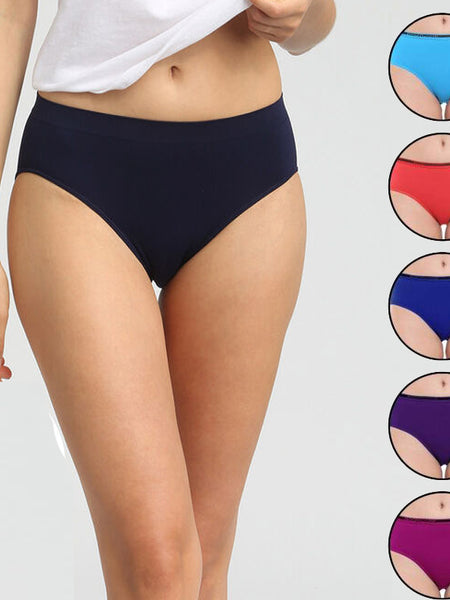 5 Pack Comort waistband Hipster Panties Pack