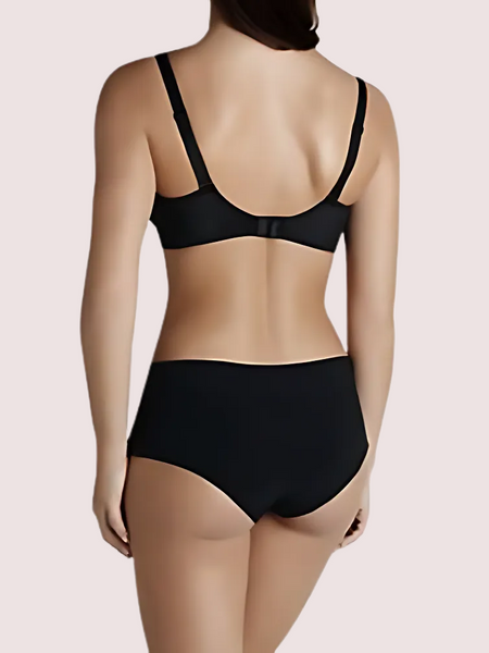 Dashing Black Plunge T-shirt Bra Boyshort Set