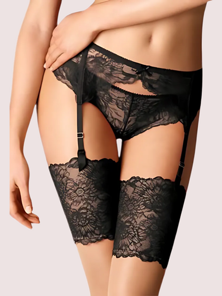Seductive & Sultry Black Lace Garter Belt